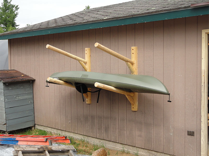 Canoe Kayak Storage Rack Freestanding Made With Cedar Logs