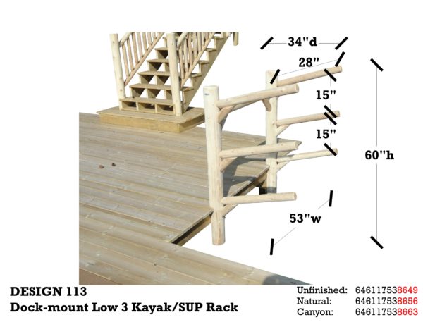 Dock-Mount Low 3 Kayak SUP Rack - Image 5