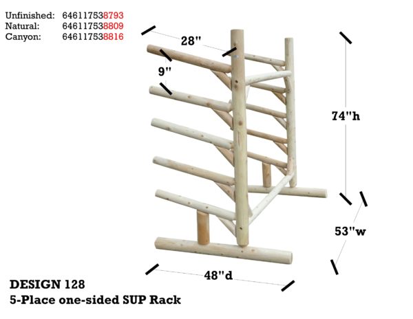 5-Place 1-Sided SUP Rack - Image 6