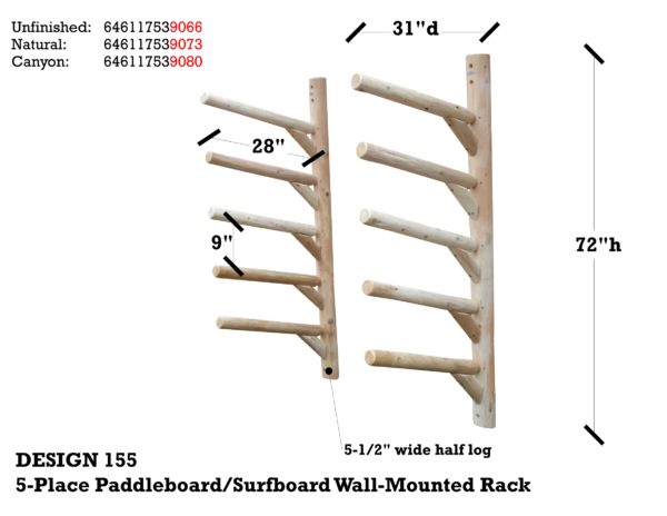 5-Place SUP and Surfboard Wall-Mounted Rack - Image 6