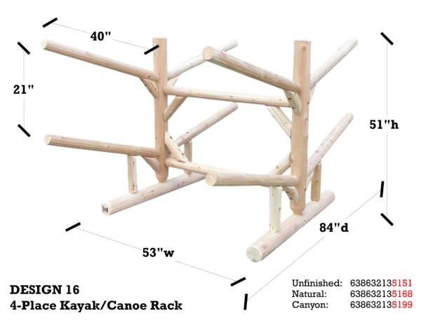 BEST SELLER: 4 Place Kayak / Canoe Rack – Double Sided - Image 17
