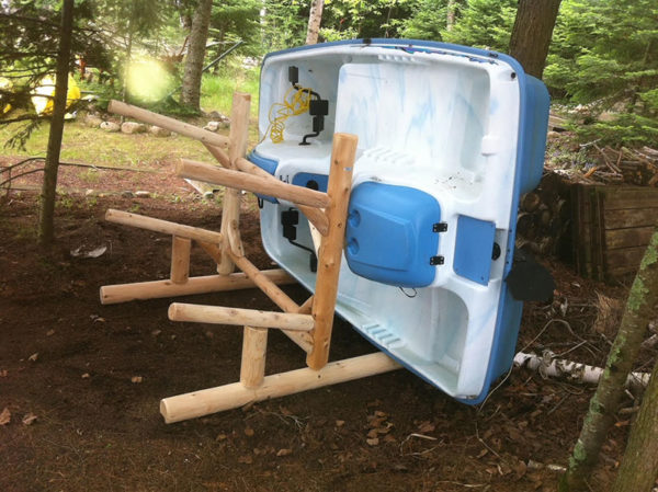 paddle boat storage at resort