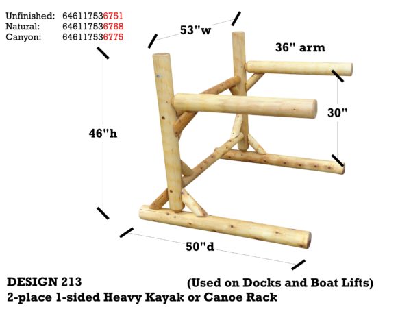2-Place 1-Sided Heavy Kayak/Canoe Rack - Image 5