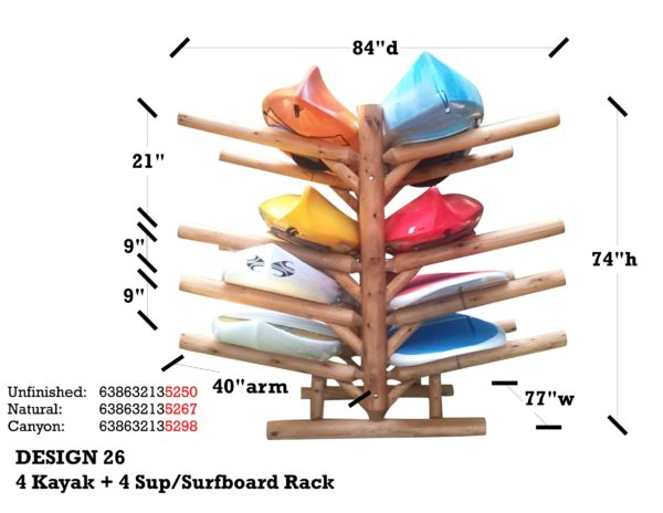 4 Kayak + 4 SUP Rack – Double Sided - Image 6