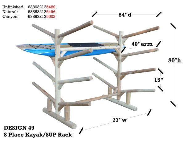 BEST SELLER: 8 Place Kayak Rack – Double Sided - Image 5