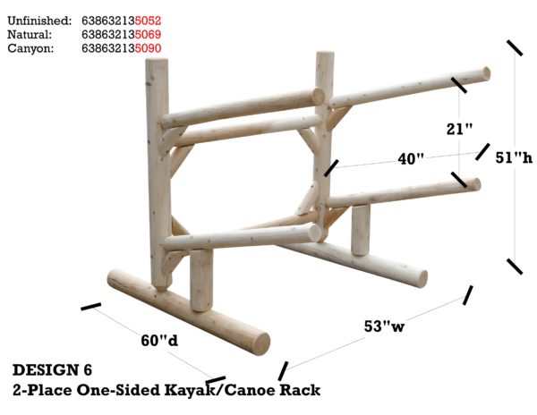 2 Place Kayak / Canoe Rack – Single Sided - Image 6