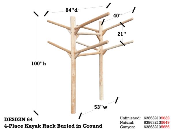 4 Place Kayak / Canoe Rack – Buried - Image 5