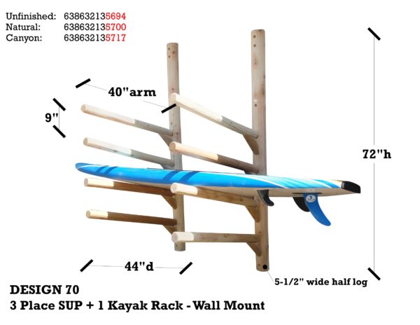 3 SUP/Surfboard + 1 Kayak Wall Rack - Image 2