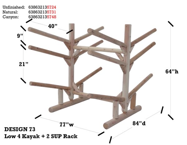 Low 4 Kayak + 2 SUP Rack – Double Sided - Image 5