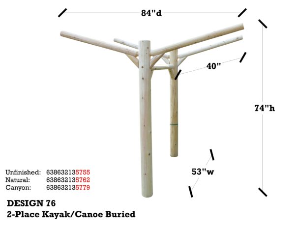 2 Place Kayak / Canoe Rack – Buried - Image 3