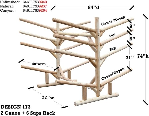 8-Place 2 Canoe + 6 SUP Board Rack - Image 3