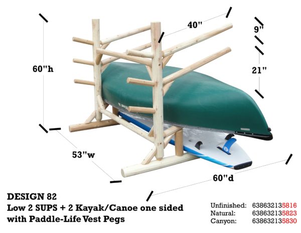 Low 2 SUPS + 2 Kayak with Storage Pegs - Image 3