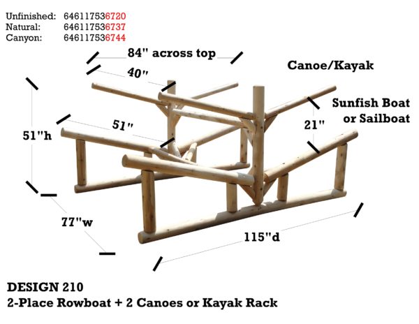 2-Place Rowboat + 2 Canoe/Kayak Rack - Image 3