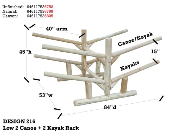 Low 2 Canoe + 2 Kayak Rack - Image 6