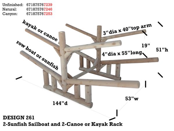 2-Sunfish Sailboat + 2 Canoes or Kayak Rack - Image 4