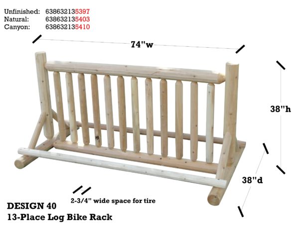 13 Place Log Bike Rack - Image 5
