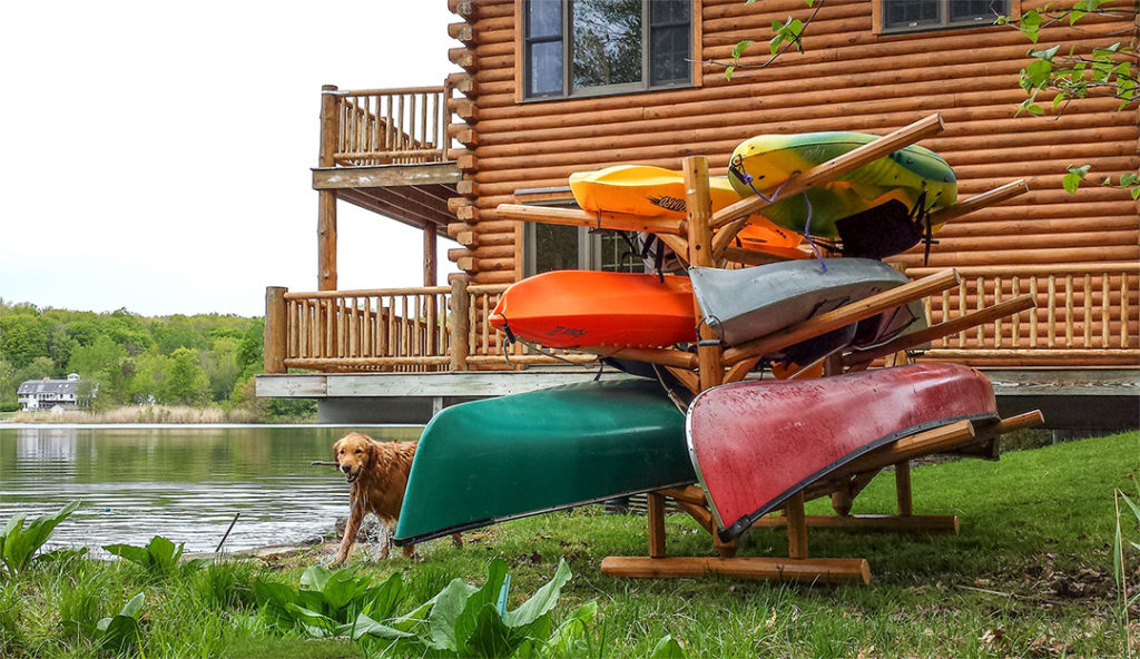 6 Place Kayak Rack Made in the USA From 100 White Cedar Pine