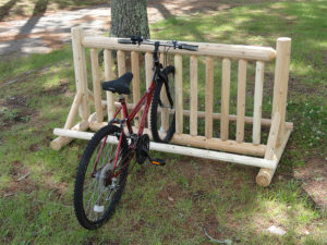 Outdoor Log Bike Rack