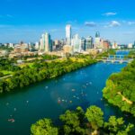 Kayaks in Austin, Texas's Lady Bird Lake